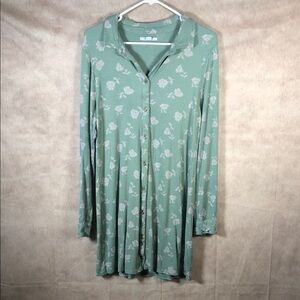 O'Neill Sage Floral Button-Down Mini Dress